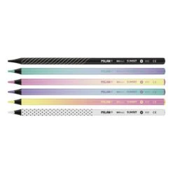 Milan 6 X Round Colour Pencils [Sunset / Black Wood] -Stationery Sale Store 071522206 02