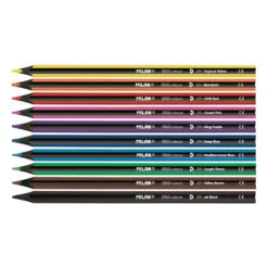 Milan 10 ERGO Black Wood Coloured Pencils + Sharpener