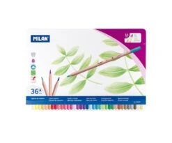 Milan -- Metal Box 36 Big Lead Coloured Pencils