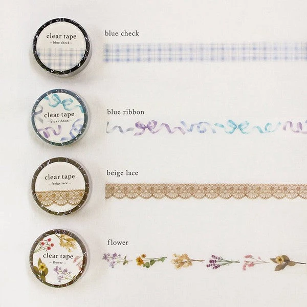 Mind Wave Clear Tape 15mm - Blue Check 3 Mind Wave Clear Tape 15mm - Blue Check - Image 3