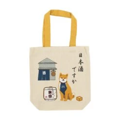 Sake Brewery Shiba Inu Cotton Tote Bag - A4 Size
