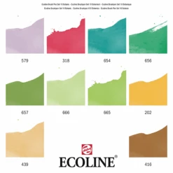 Talens Ecoline Brushpen, Set Of 10, Botanic -Stationery Sale Store 11509804 colorcard b6e32