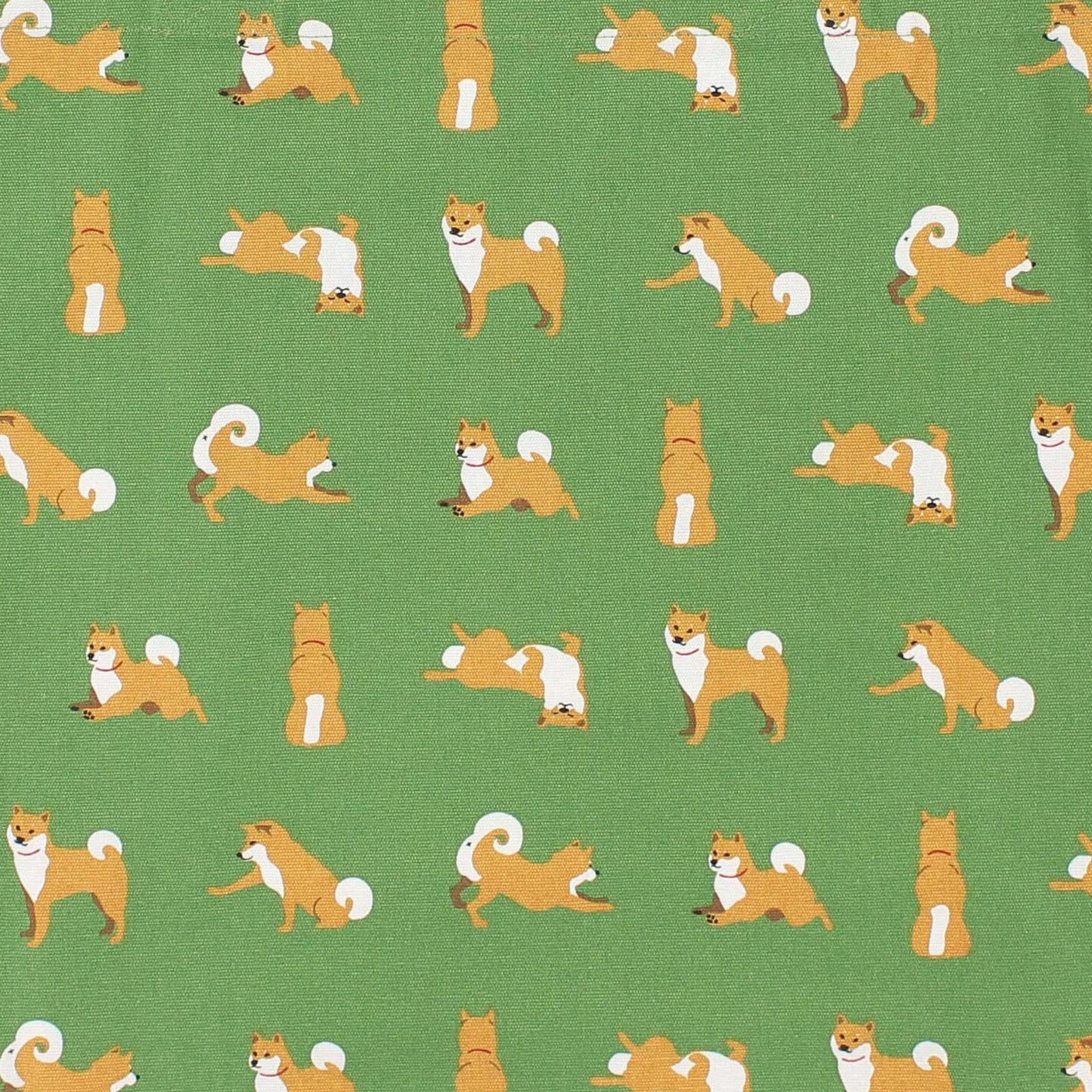 Playful Shiba Parade Cotton Tote Bag - A4 Size 2 Playful Shiba Parade Cotton Tote Bag - A4 Size - Image 2