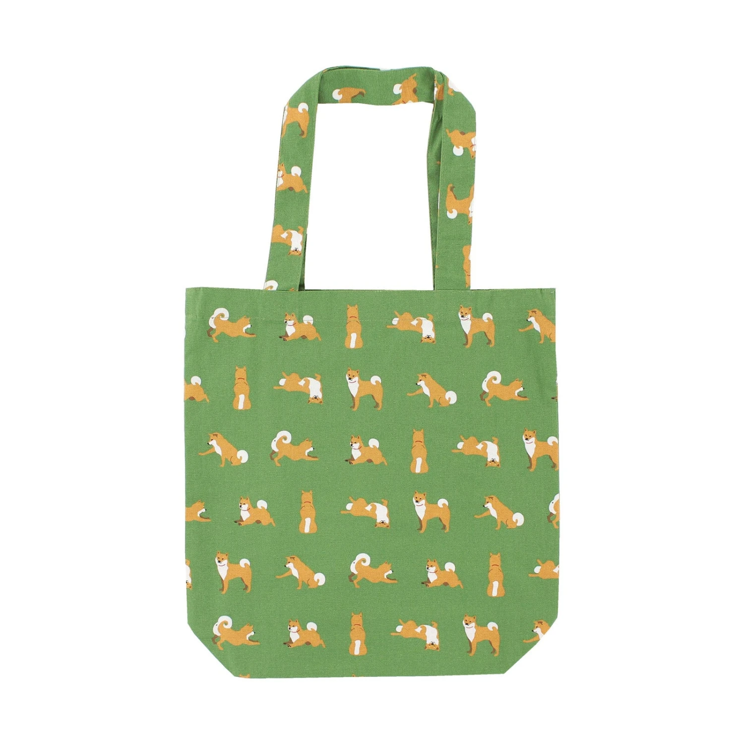 Playful Shiba Parade Cotton Tote Bag - A4 Size 1 Playful Shiba Parade Cotton Tote Bag - A4 Size