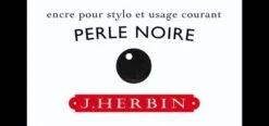 J Herbin Fountain Pen Ink Bottle -- Perle Noire : Black Pearl