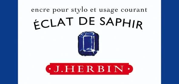 J Herbin Fountain Pen Ink Bottle -- Eclat De Saphir : Sapphire Blue 1 J Herbin Fountain Pen Ink Bottle -- Eclat De Saphir : Sapphire Blue