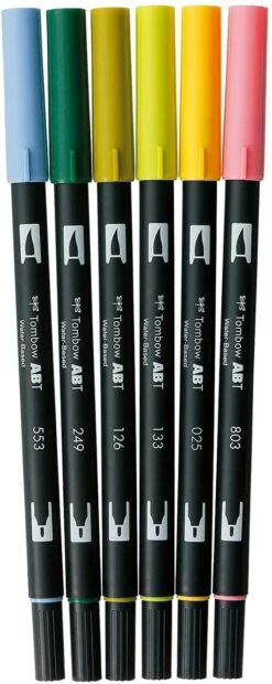 Tombow® Tombow ABT Dual Brush Pens- Botanical, Set Of 6