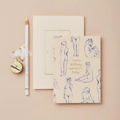 Wanderlust Blue Nudes Birthday Card