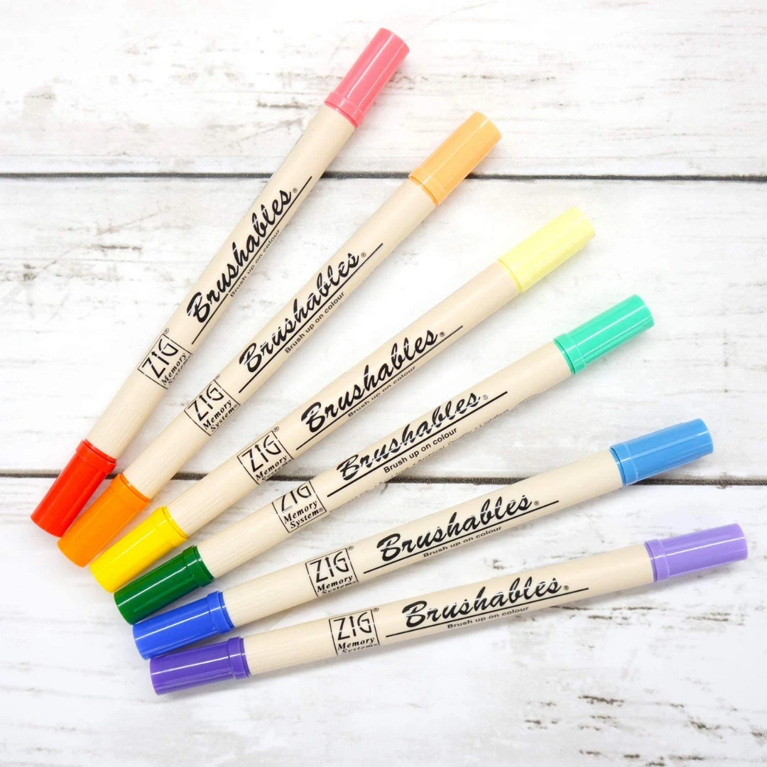 Kuretake ZIG Memory System Brushables - Vivid 6 Colours Set 2 Kuretake ZIG Memory System Brushables - Vivid 6 Colours Set - Image 2