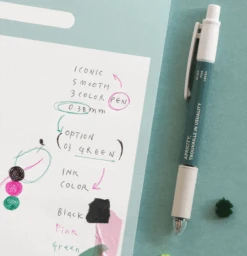 Iconic Smooth 3 Colour Pen [0.38mm] -Stationery Sale Store 3colourgreen