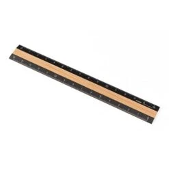 Midori - Aluminium Wooden Ruler 15cm - Black