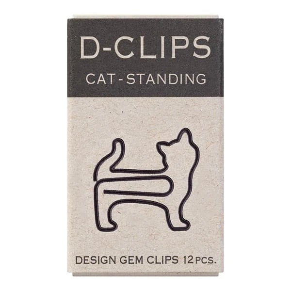 Midori D-Clips Mini -- Standing Cat Paperclips 1 Midori D-Clips Mini -- Standing Cat Paperclips