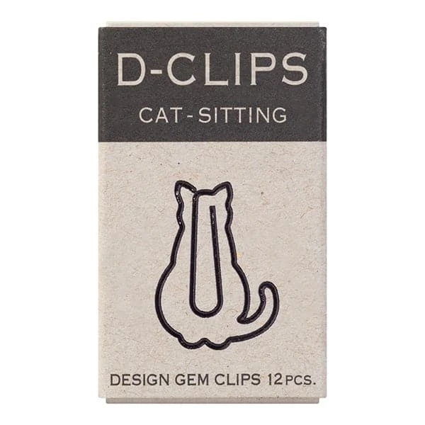 Midori D-Clips Mini -- Sitting Cat Paperclips 1 Midori D-Clips Mini -- Sitting Cat Paperclips