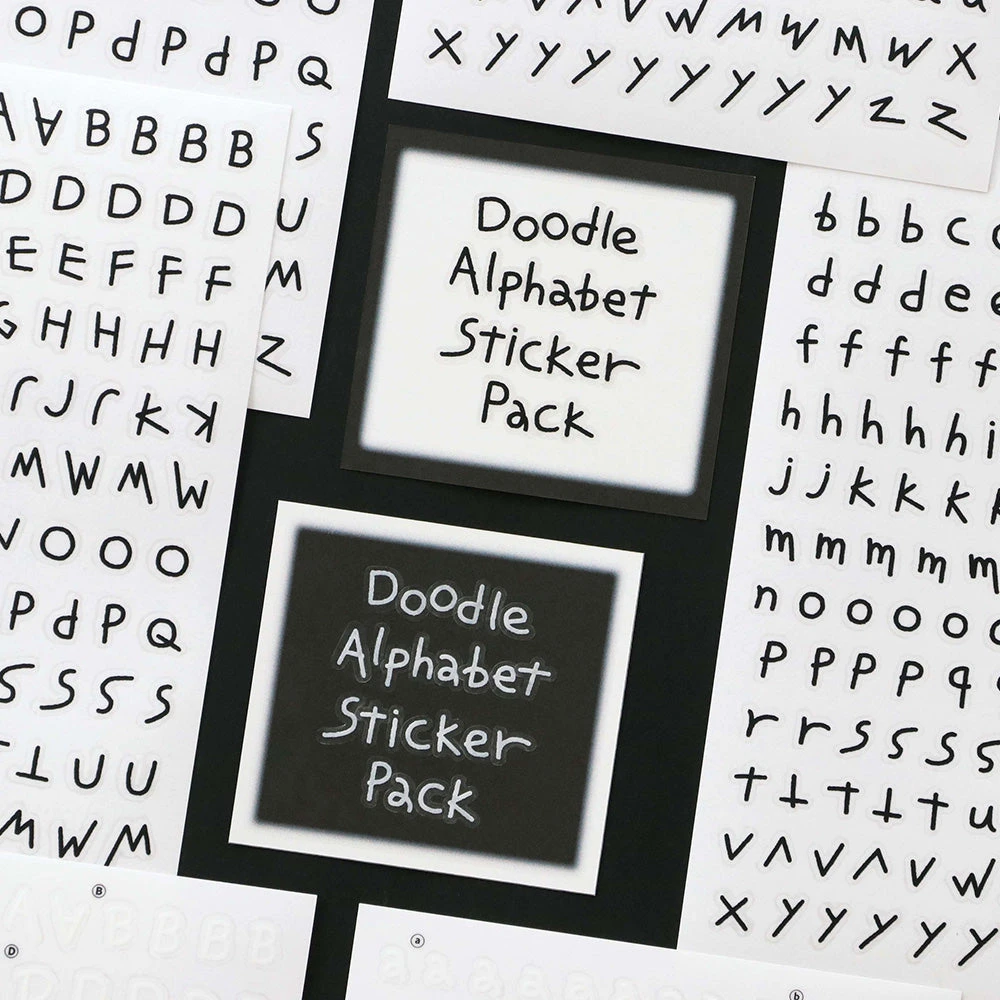 Iconic Doodle Alphabet Sticker Pack (6 Sheets) 1 Iconic Doodle Alphabet Sticker Pack (6 Sheets)