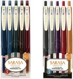 Zebra Sarasa Ballpoint Vintage Colours - Set Of 5