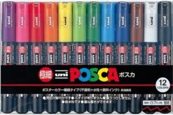 Uni Posca Ultra Fine Marker Pens (Set Of 12)