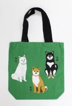 Shiba Cotton Bag - Trio Green (A4)