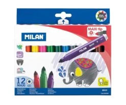 Milan -- 12 Maxi Water-Based Fibrepens