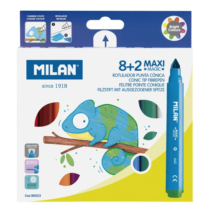 Milan Maxi Magic 8+2 Fibrepens 2 Milan Maxi Magic 8+2 Fibrepens - Image 2