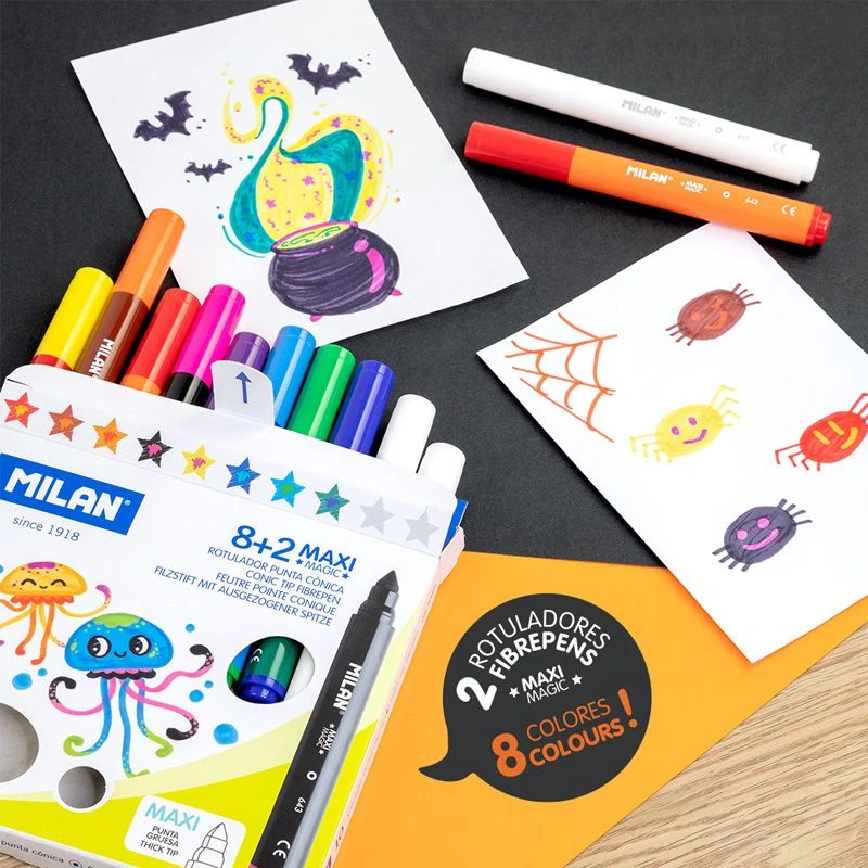 Milan Maxi Magic 8+2 Fibrepens 5 Milan Maxi Magic 8+2 Fibrepens - Image 5