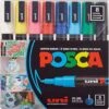 Uni Posca Fine Point Marker Pens (Set Of 8)