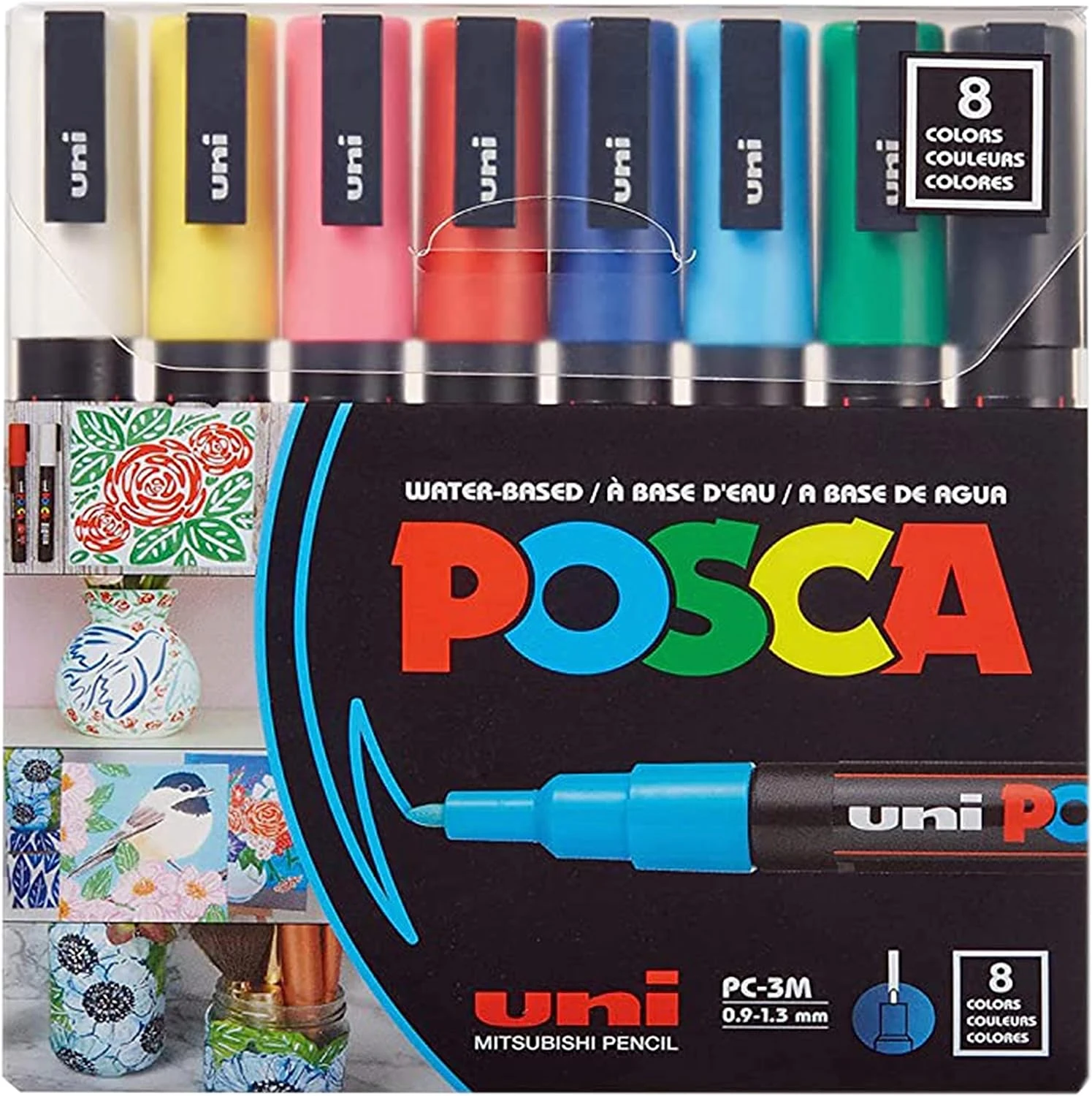 Uni Posca Fine Point Marker Pens (Set Of 8) 1 Uni Posca Fine Point Marker Pens (Set Of 8)