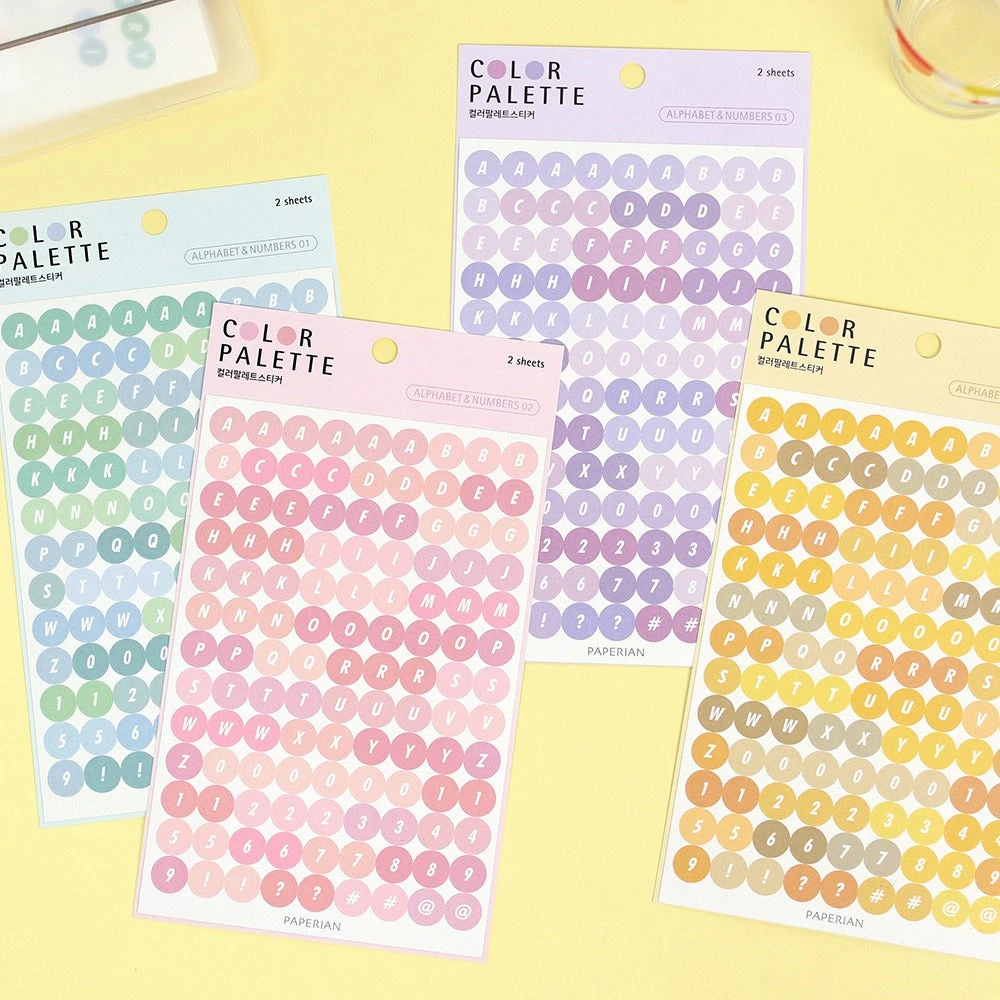 Paperian Colour Palette Stickers - Alphabet & Numbers 1 Paperian Colour Palette Stickers - Alphabet & Numbers