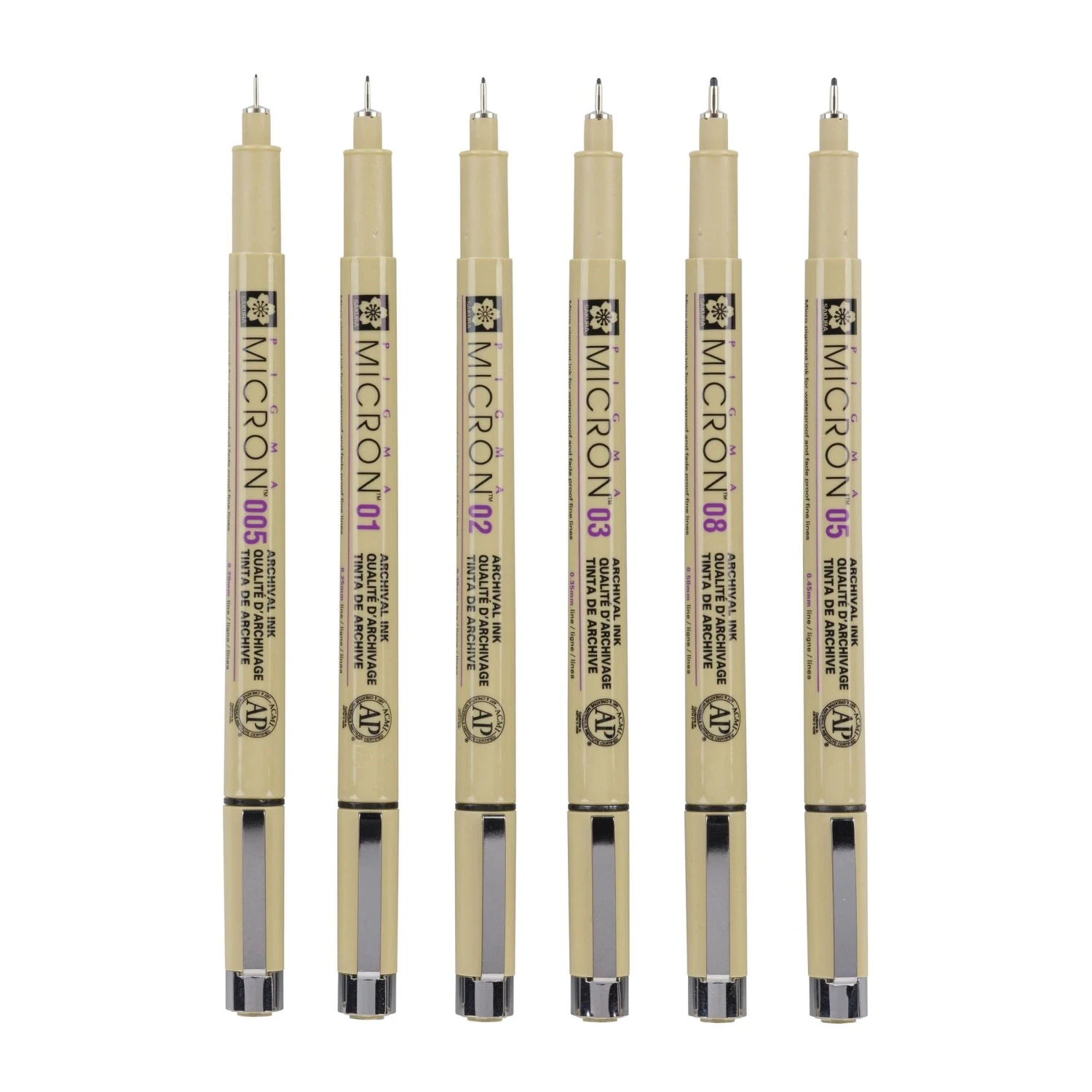 Sakura Pigma Micron Wallet 6 Fineliners, Black 2 Sakura Pigma Micron Wallet 6 Fineliners, Black - Image 2