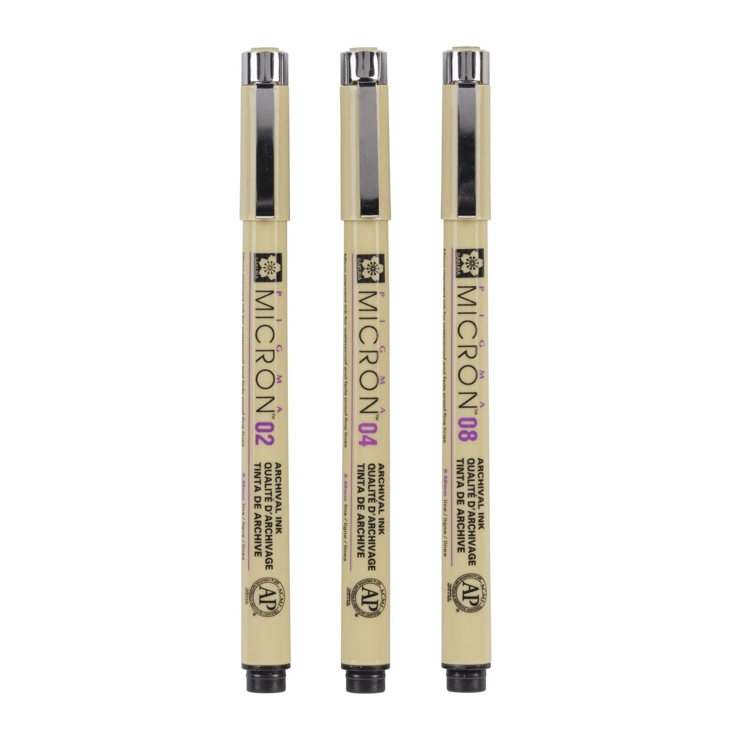 Sakura Pigma Micron Wallet, 3 Fine Liners-Black 1 Sakura Pigma Micron Wallet, 3 Fine Liners-Black