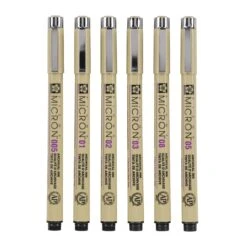 Sakura Pigma Micron 01, Set Of 6 - Basic Colours