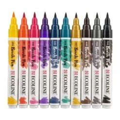 Talens Ecoline Brushpen, Set Of 10, Dark -Stationery Sale Store 8712079442743 3