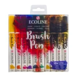 Talens Ecoline Brushpen, Set Of 10, Dark -Stationery Sale Store 8712079442743 43