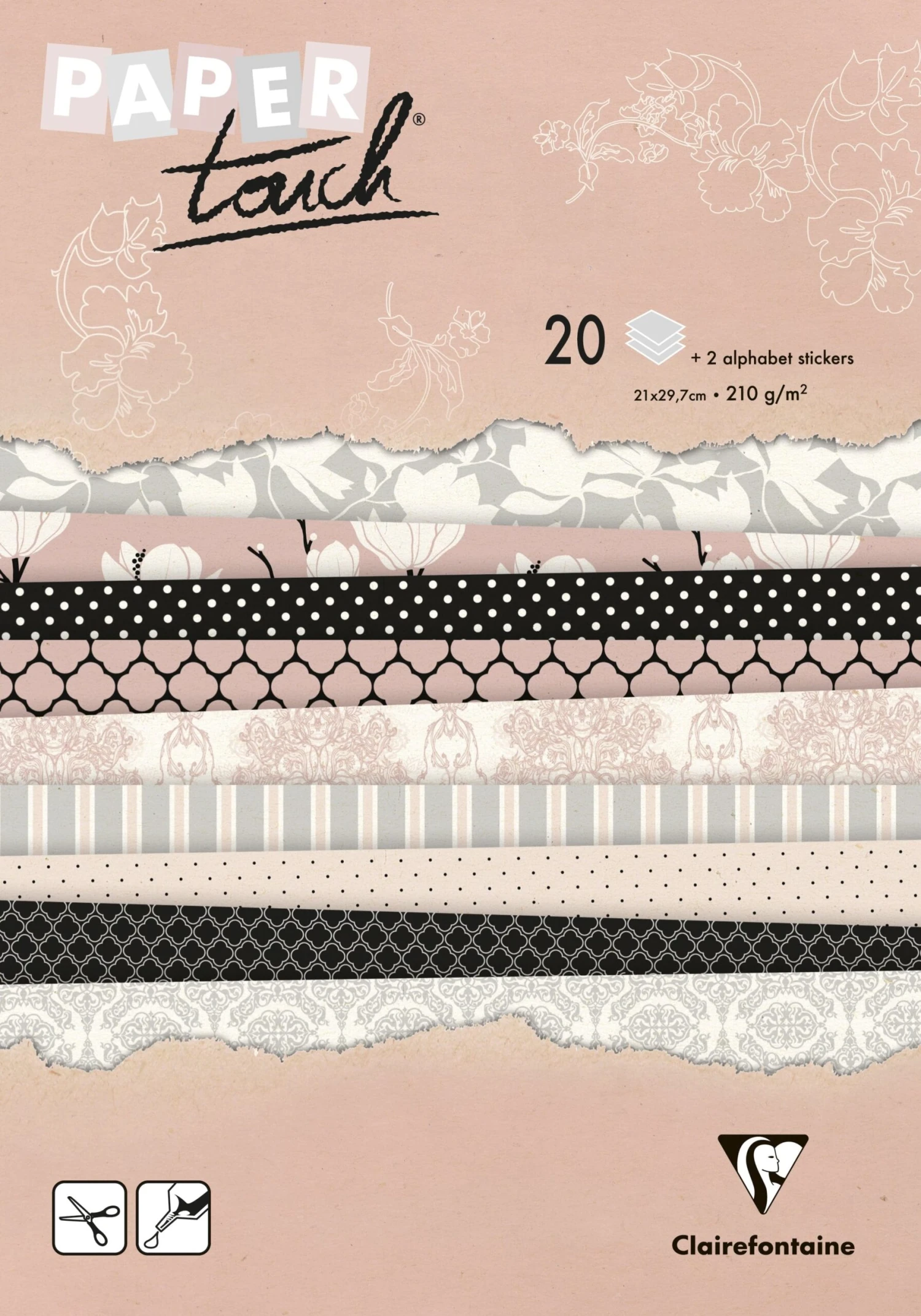 Clairefontaine Printed Paper Pad A4 (20 Sheets - Magnolia) 1 Clairefontaine Printed Paper Pad A4 (20 Sheets - Magnolia)