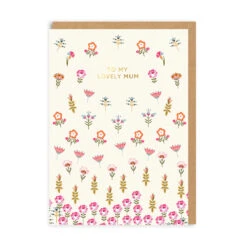 Ohh Deer Very Lovely Mum Floral Ditsy Greeting Card