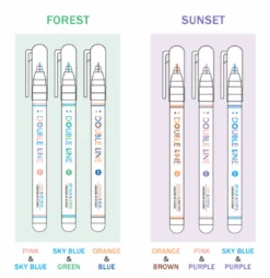 Iconic Double Line Pen [Forest] 3 Pack -Stationery Sale Store IconicDoubleLinePen