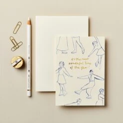 Wanderlust Ice Skaters 'Most Wonderful Time Of The Year' Card