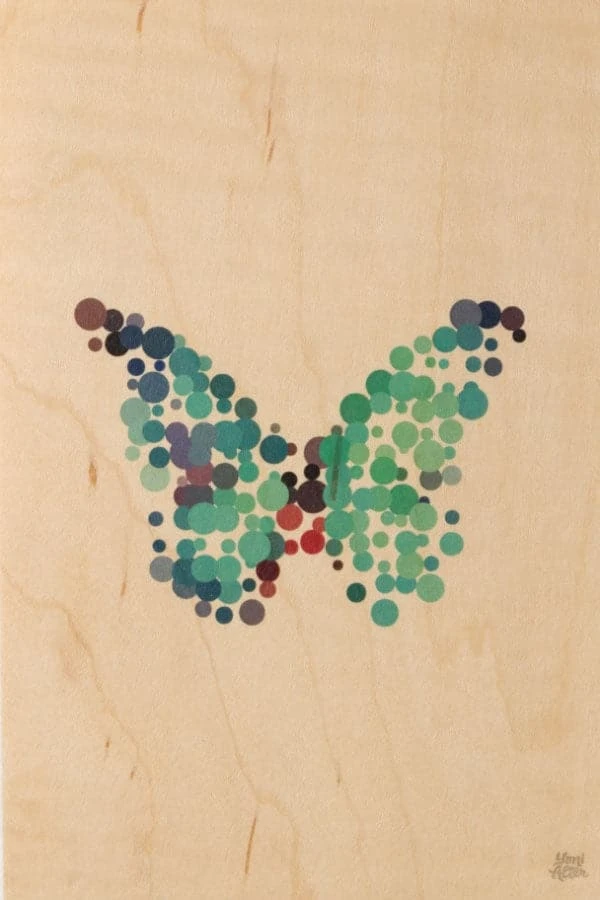 WOODHI Wooden Postcard - Animal Dots Papillon 1 WOODHI Wooden Postcard - Animal Dots Papillon