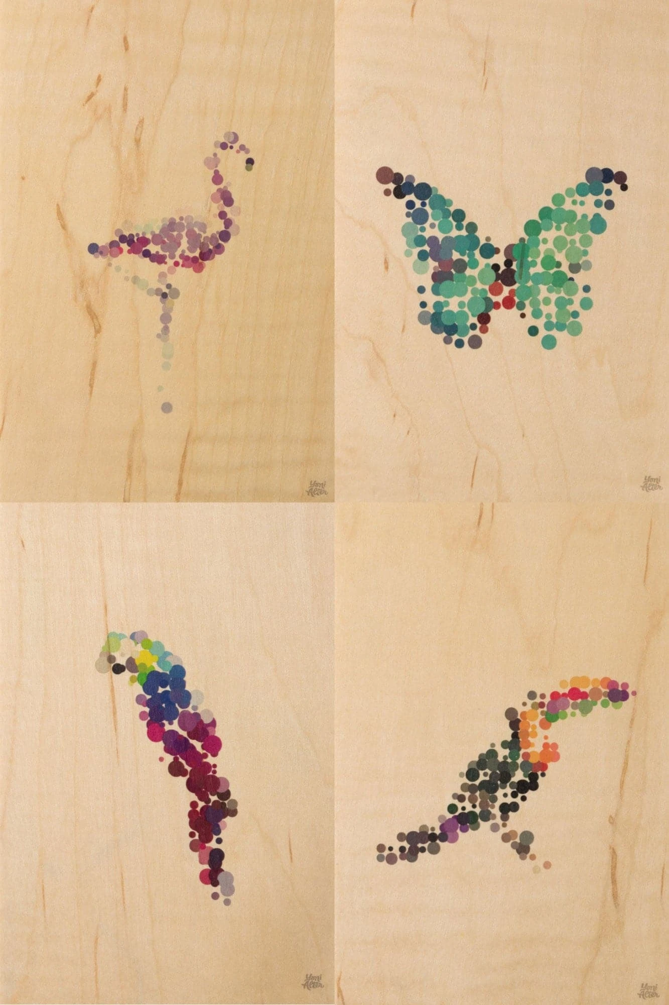 WOODHI Wooden Postcard - Animal Dots Papillon 2 WOODHI Wooden Postcard - Animal Dots Papillon - Image 2