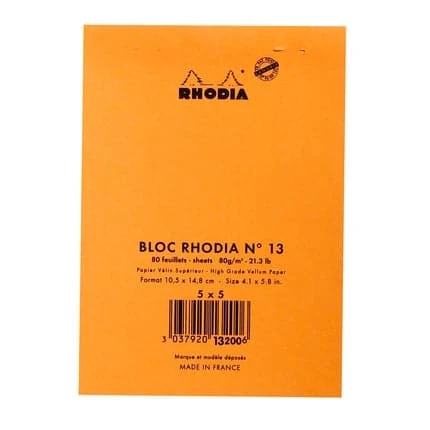 Rhodia No. 13 Head Stapled Pad (A6, Grid) 6 Rhodia No. 13 Head Stapled Pad (A6, Grid) - Image 6