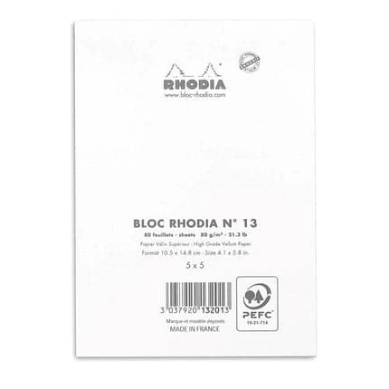 Rhodia No. 13 Head Stapled Pad (A6, Grid) 9 Rhodia No. 13 Head Stapled Pad (A6, Grid) - Image 9