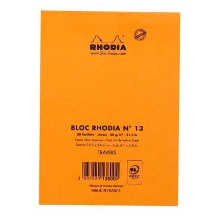Rhodia No. 13 Head Stapled Pad (A6, Lined) 7 Rhodia No. 13 Head Stapled Pad (A6, Lined) - Image 7