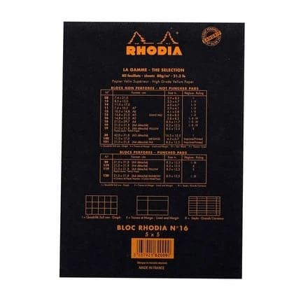 Rhodia No. 16 Head Stapled Pad (A5, Grid) 6 Rhodia No. 16 Head Stapled Pad (A5, Grid) - Image 6