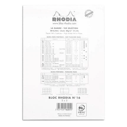 Rhodia No. 16 Head Stapled Pad (A5, Grid) 9 Rhodia No. 16 Head Stapled Pad (A5, Grid) - Image 9