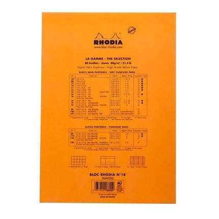 Rhodia No. 18 Head Stapled Pad (A4, Lined) 6 Rhodia No. 18 Head Stapled Pad (A4, Lined) - Image 6