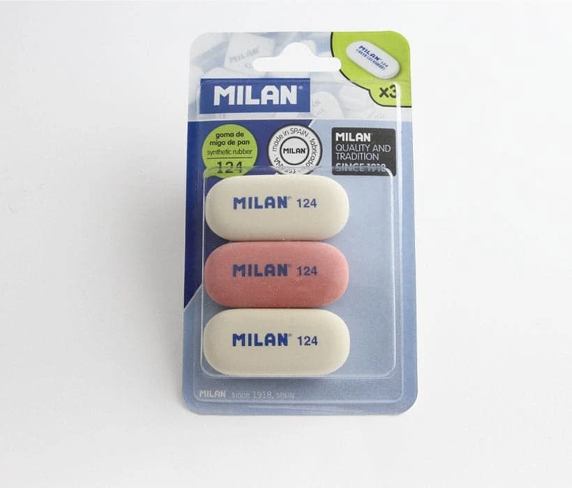 Milan -- Synthetic Rubber Eraser 124 -- Pack Of 3 3 Milan -- Synthetic Rubber Eraser 124 -- Pack Of 3 - Image 3