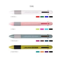 Livework LIFE & PIECES 4-Colour Gel Pen [0.4mm] -Stationery Sale Store color