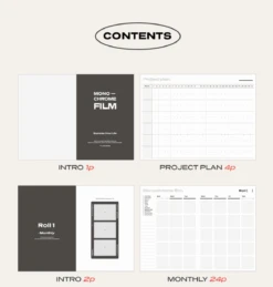 Iconic Monochrome Undated Planner [12 Months] -Stationery Sale Store contents1