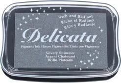 Tsukineko Delicata Metallic Ink Pad -Stationery Sale Store delicata ink pad silvery shimmer