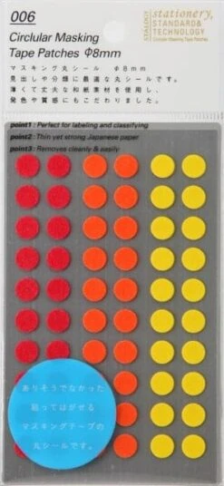 Stalogy Masking Dots - Circular Masking Tape Patches (8mm) -Stationery Sale Store fine 8mm