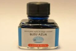 J Herbin Fountain Pen Ink Bottle -- Bleu Azur : Azure Blue